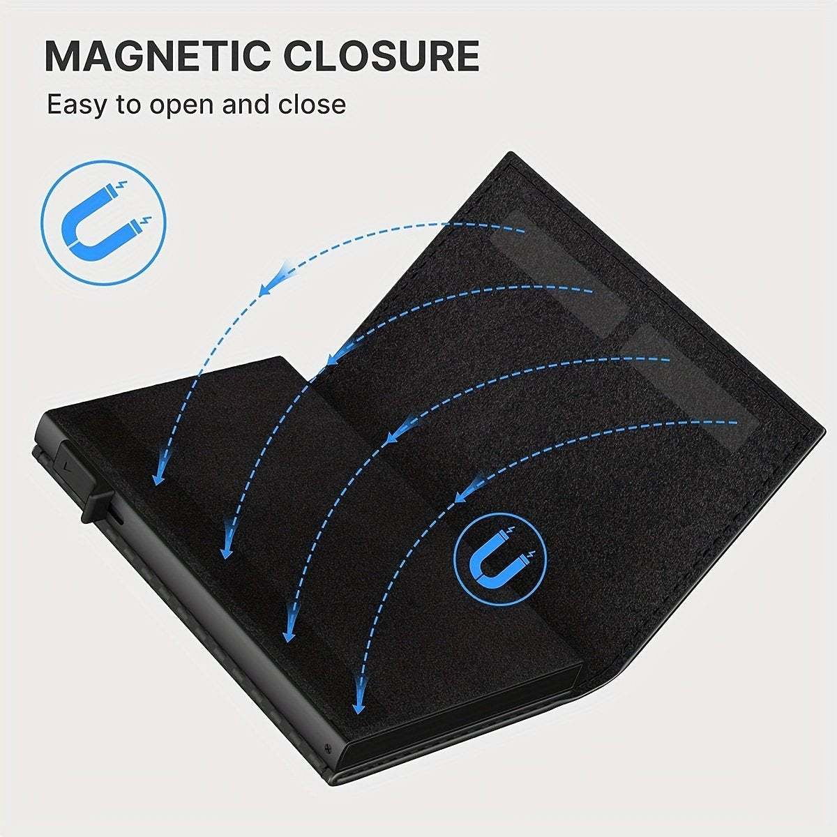 1pc Men's Anti-theft Scan For Airtag, Carbon Fiber Trifold Card Holder, Magnetic Suction Card Box