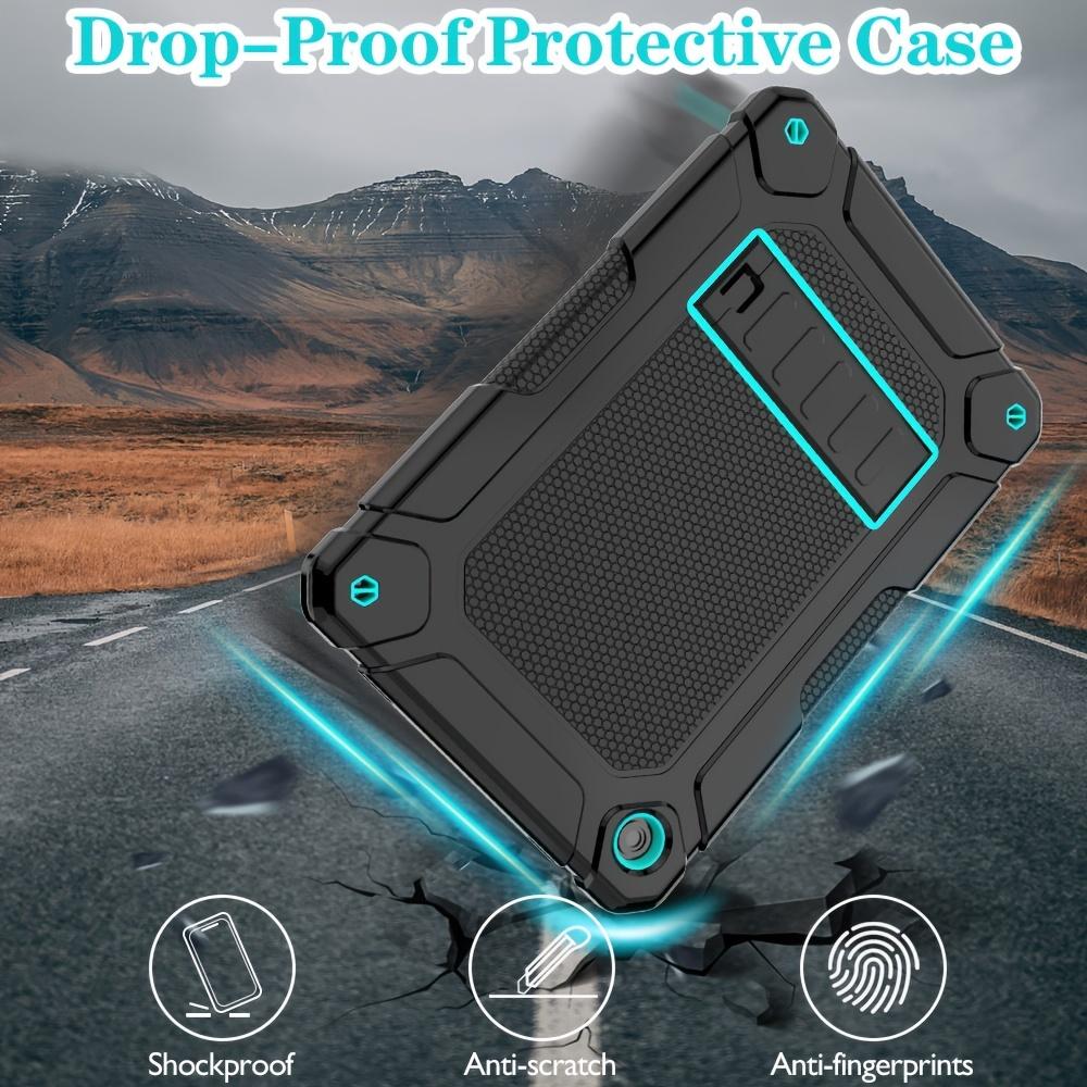 Shockproof Rugged Protective Cover Case for Samsung Galaxy Tab A9+/ A9 Plus 2023 Release 11 Inch (Model SM-X210/X216/X218) with Kickstand, Black and Turquoise