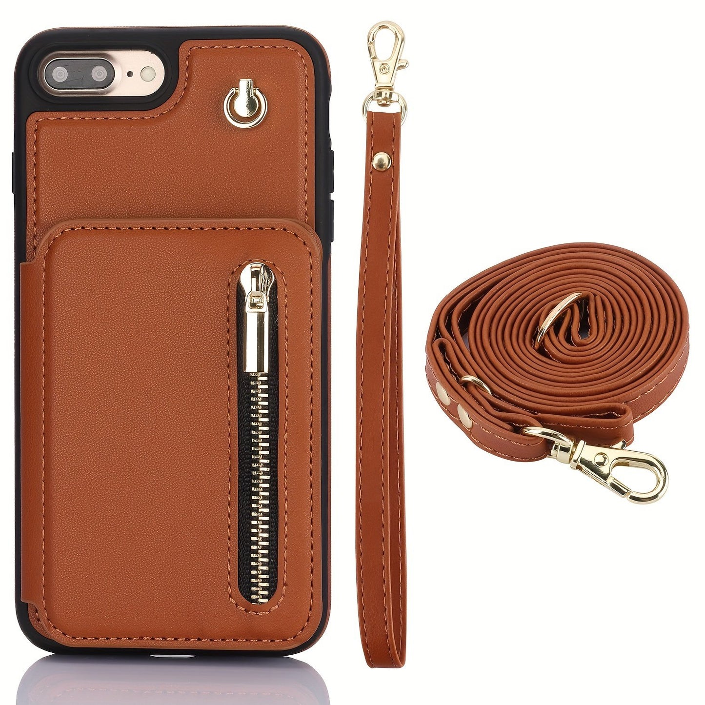 Crossbody PU Leather Back Case For IPhone 15 14 13 12 11 Pro X XS Max XR 8 7 Plus Ultra SE SE2 SE3 5G 2022 2020 Zipper Lanyard Wallet Card Slot Magnetic Stand Phone Cover