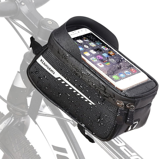 Waterproof Bike Front Frame Bag with Phone Holder - Convenient Cycling Storage Accessory