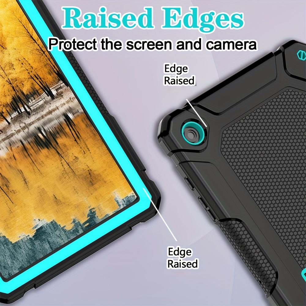 Shockproof Rugged Protective Cover Case for Samsung Galaxy Tab A9+/ A9 Plus 2023 Release 11 Inch (Model SM-X210/X216/X218) with Kickstand, Black and Turquoise