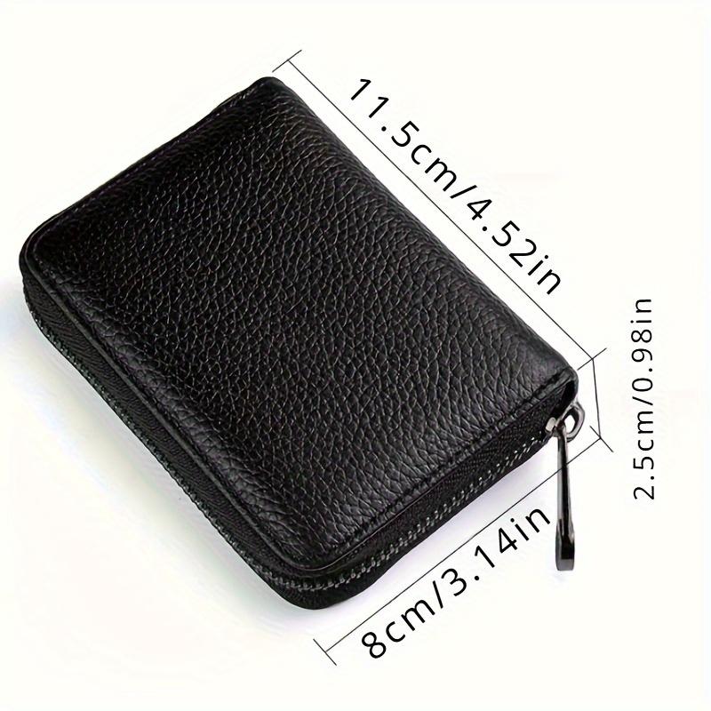 1pc Men's PU Leather 22 Card Slots Wallet, RFID Blocking Large Capacity Business Credit Card Holder, Change Organizer Zipper Mini Purse Card Case