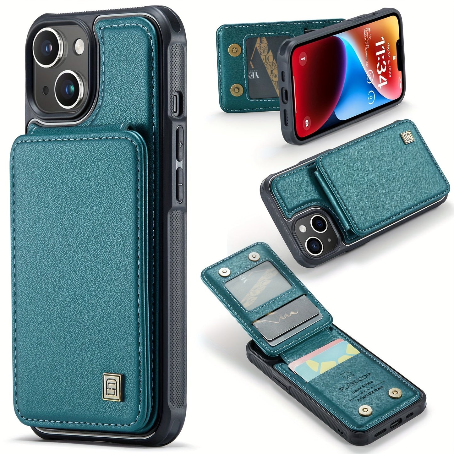Multifunctional Card Holder And Mobile Phone Case For IPhone 14promax Card Wallet Apple 12mini Adds Anti-theft Compartment IPhone11pro Can Absorb Car Bracket Couple Mobile Phone Case Case