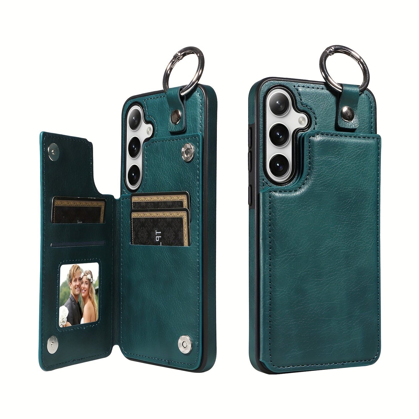 Fashion Wallet Faux Leather Phone Case For Samsung Galaxy S24 S23 S22 Ultra S24 S23 S22 Plus S21 FE S23 FE With Ring Magnetic Double Buckle Flip Credit Card Holder Shockproof Protect Cover