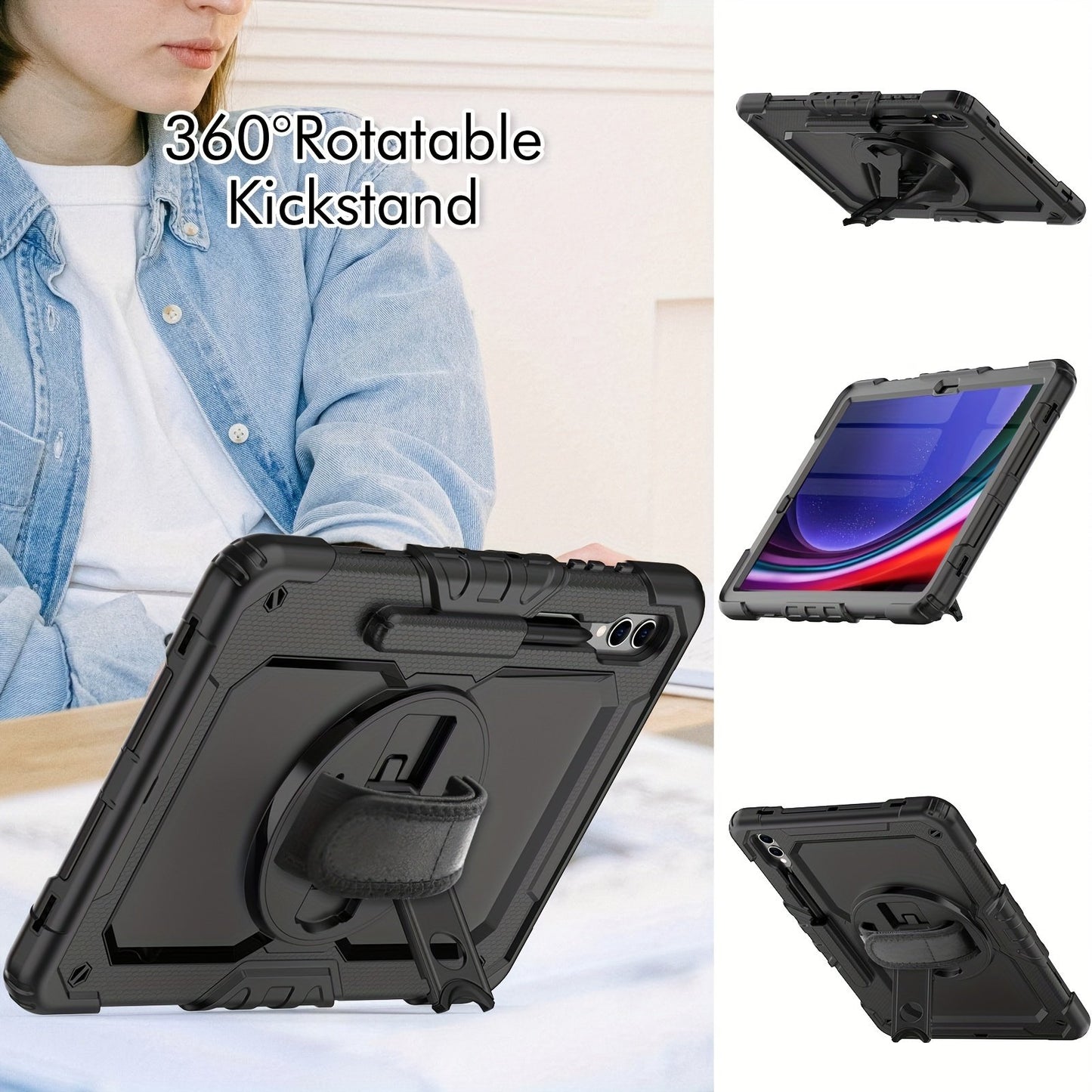 Heavy Duty Case For Samsung Galaxy Tab S9Ultra 14.6in S9FE Plus 12.4in S9Plus 12.4in S9 11in S9FE 10.9in S8Ultra 14.6in S8Plus 12.4in S811in S7Plus 12.4in S7FE 12.4in S7 11in S6Lite 10.4in A9Plus 11in A9 8.7in A8 10.5in A7Lite 8.7in