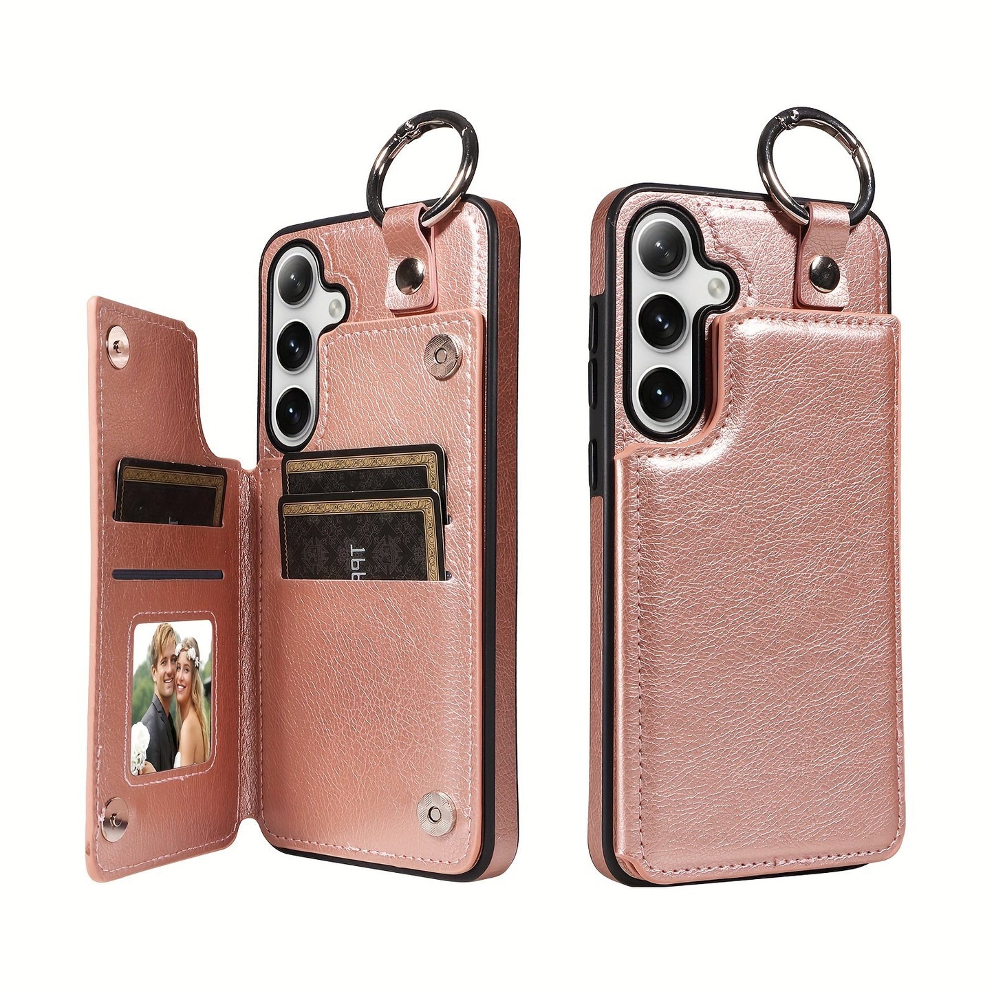 Fashion Wallet Faux Leather Phone Case For Samsung Galaxy S24 S23 S22 Ultra S24 S23 S22 Plus S21 FE S23 FE With Ring Magnetic Double Buckle Flip Credit Card Holder Shockproof Protect Cover