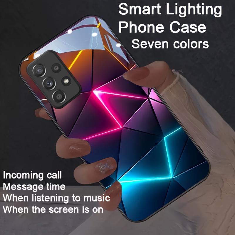 Colorful Diamond-shaped Colorful Smart Voice-controlled Flashing Mobile Phone Case, Suitable For IPhone 15 Pro Max/14 Pro Max/11/12 Pro Max/13 Pro Max, For Samsung S24 Ultra/S23 Ultra/S22 Ultra/S21 Ultra/S20 Ultra