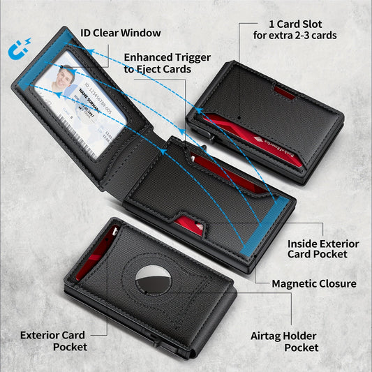 1pc Men's New Multi-functional Credit Card Aluminum Alloy Card Holder, Multi-card Slots Business Wallet