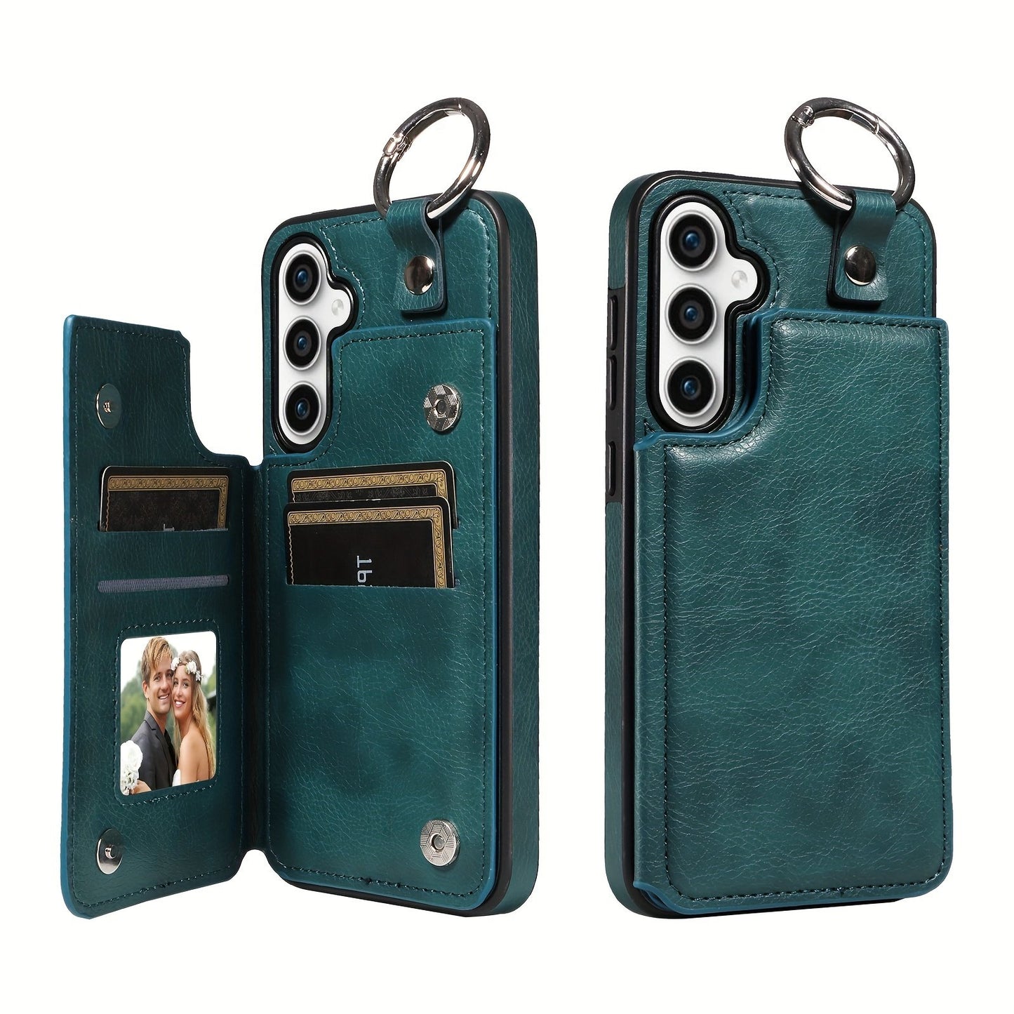 Fashion Wallet Faux Leather Phone Case For Samsung Galaxy S24 S23 S22 Ultra S24 S23 S22 Plus S21 FE S23 FE With Ring Magnetic Double Buckle Flip Credit Card Holder Shockproof Protect Cover