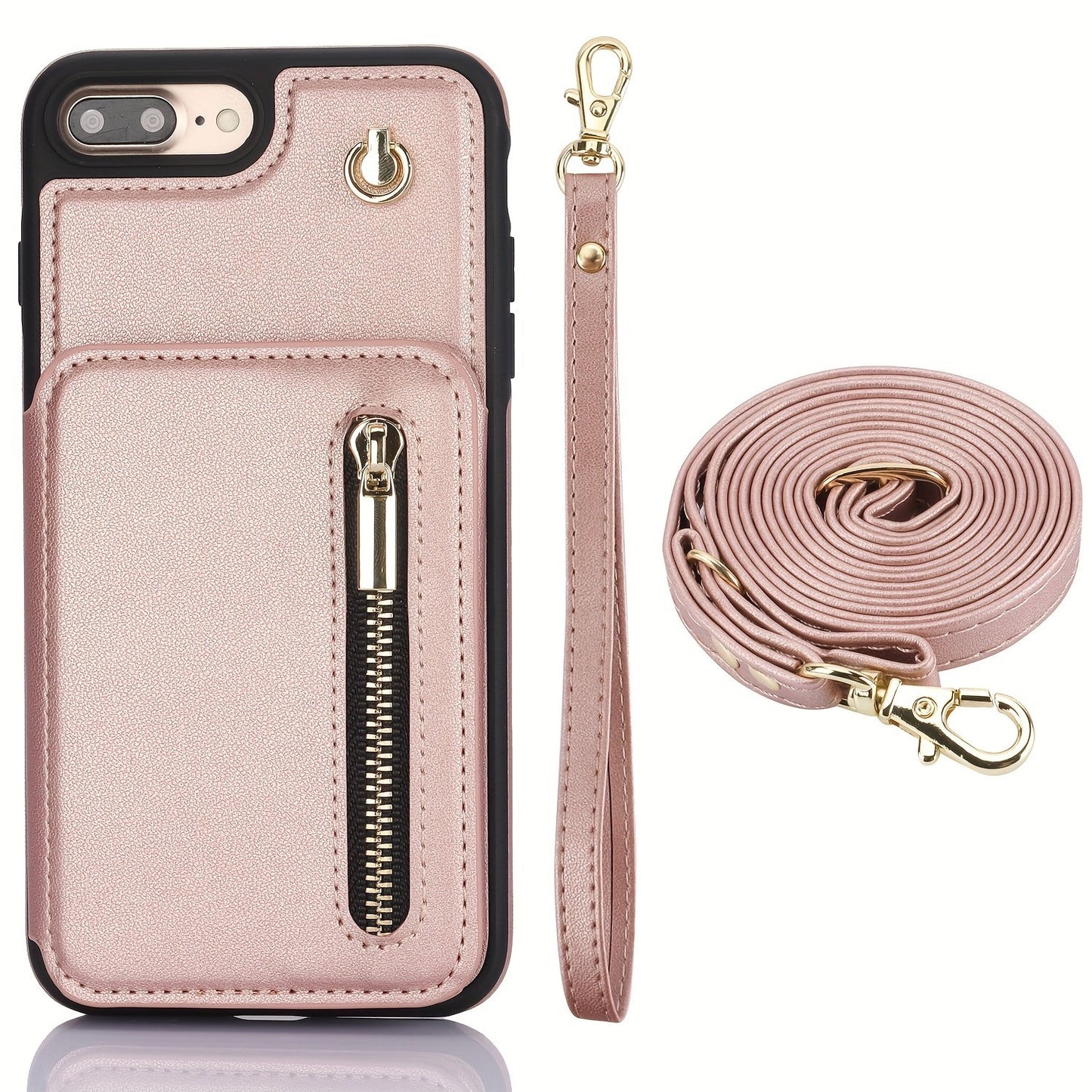 Crossbody PU Leather Back Case For IPhone 15 14 13 12 11 Pro X XS Max XR 8 7 Plus Ultra SE SE2 SE3 5G 2022 2020 Zipper Lanyard Wallet Card Slot Magnetic Stand Phone Cover