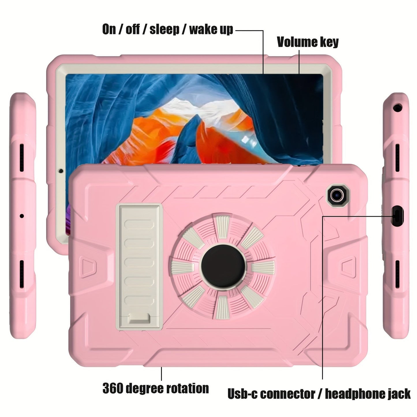 Suitable For Samsung A8 10.5 X200 X205 2021 Protective Case Pen Holder With Bracket Heavy Duty Shockproof  Case Silicone PC Plastic Case Soft Case For Samsung A8 10.5 X200 X205 2021 10.5 Inch Case With Adsorp