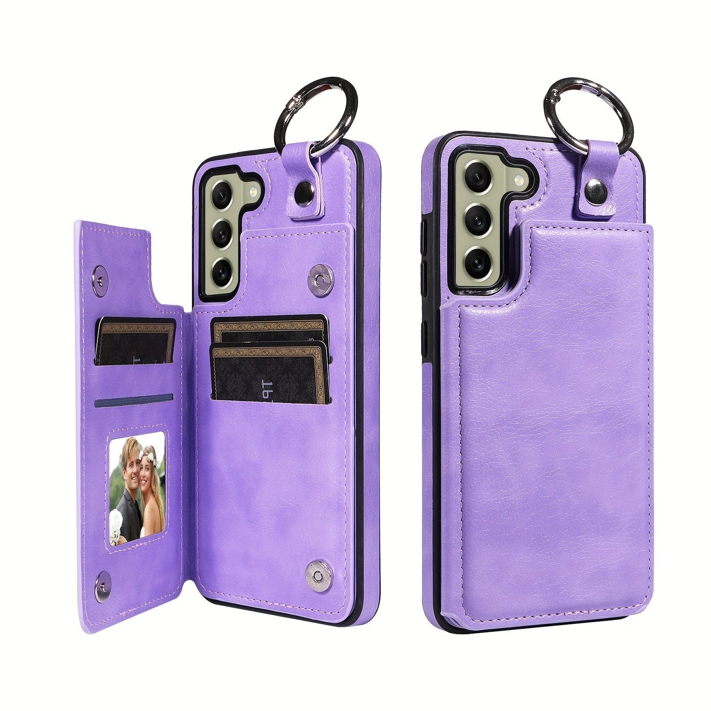 Fashion Wallet Faux Leather Phone Case For Samsung Galaxy S24 S23 S22 Ultra S24 S23 S22 Plus S21 FE S23 FE With Ring Magnetic Double Buckle Flip Credit Card Holder Shockproof Protect Cover