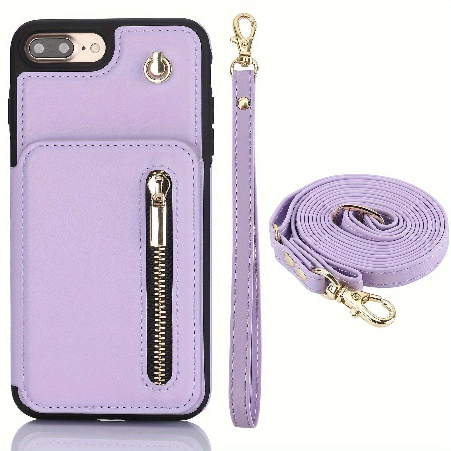 Crossbody PU Leather Back Case For IPhone 15 14 13 12 11 Pro X XS Max XR 8 7 Plus Ultra SE SE2 SE3 5G 2022 2020 Zipper Lanyard Wallet Card Slot Magnetic Stand Phone Cover