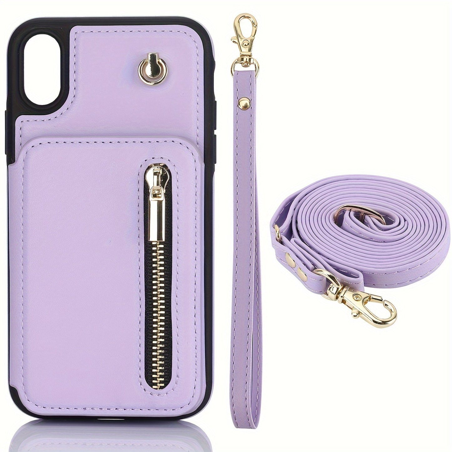 Crossbody PU Leather Back Case For IPhone 15 14 13 12 11 Pro X XS Max XR 8 7 Plus Ultra SE SE2 SE3 5G 2022 2020 Zipper Lanyard Wallet Card Slot Magnetic Stand Phone Cover