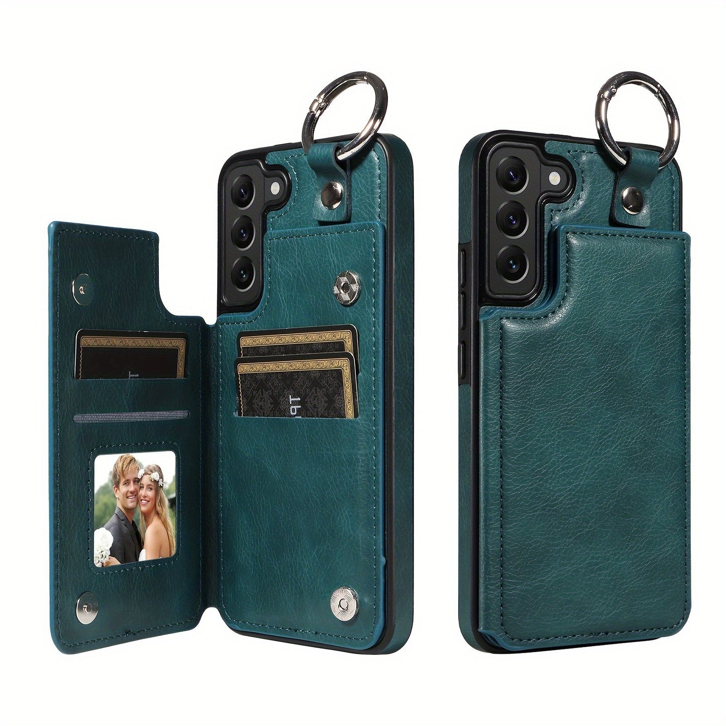Fashion Wallet Faux Leather Phone Case For Samsung Galaxy S24 S23 S22 Ultra S24 S23 S22 Plus S21 FE S23 FE With Ring Magnetic Double Buckle Flip Credit Card Holder Shockproof Protect Cover