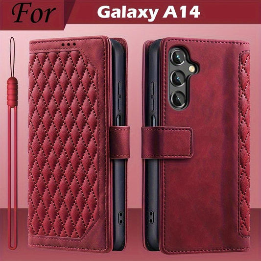 For Samsung Galaxy A14 Case Flip PU Leather Shockproof Protective Case Luxury Cover With Card Holder & Magnetic Case
