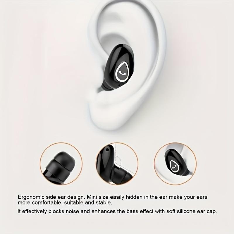 1pc Wireless Earphone Mini Invisible In-Ear Sports Earbuds With Microphone Stereo Headphones