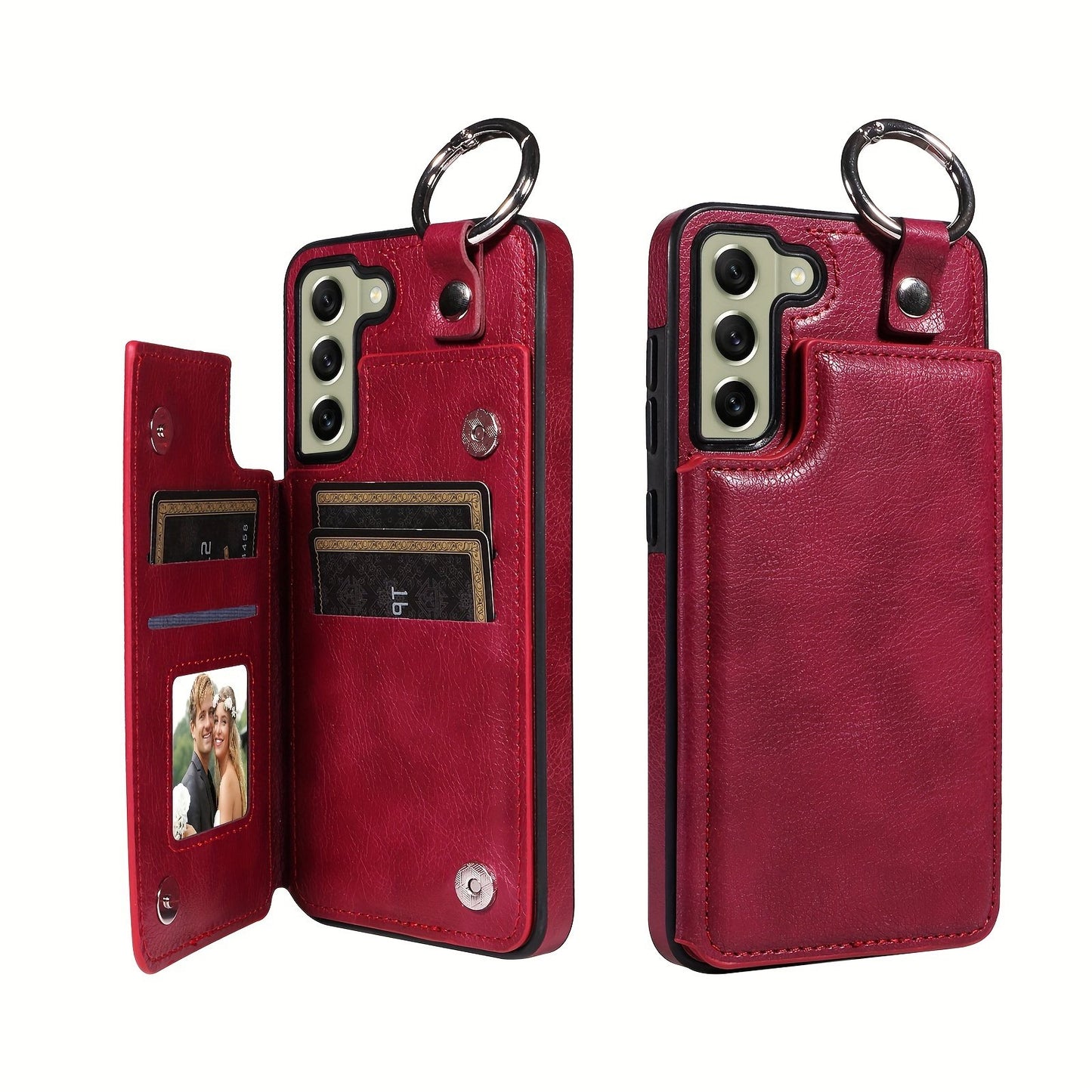 Fashion Wallet Faux Leather Phone Case For Samsung Galaxy S24 S23 S22 Ultra S24 S23 S22 Plus S21 FE S23 FE With Ring Magnetic Double Buckle Flip Credit Card Holder Shockproof Protect Cover