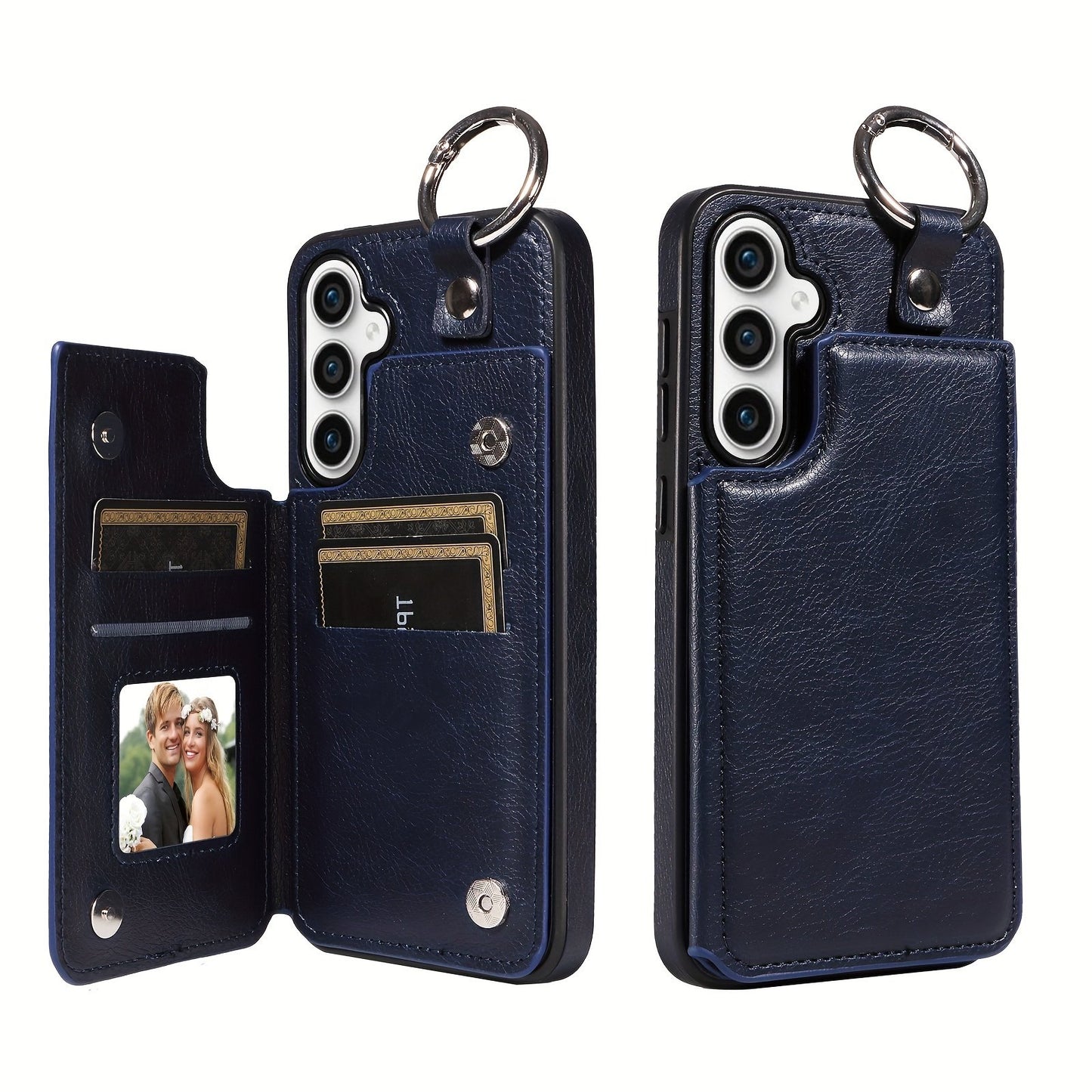 Fashion Wallet Faux Leather Phone Case For Samsung Galaxy S24 S23 S22 Ultra S24 S23 S22 Plus S21 FE S23 FE With Ring Magnetic Double Buckle Flip Credit Card Holder Shockproof Protect Cover