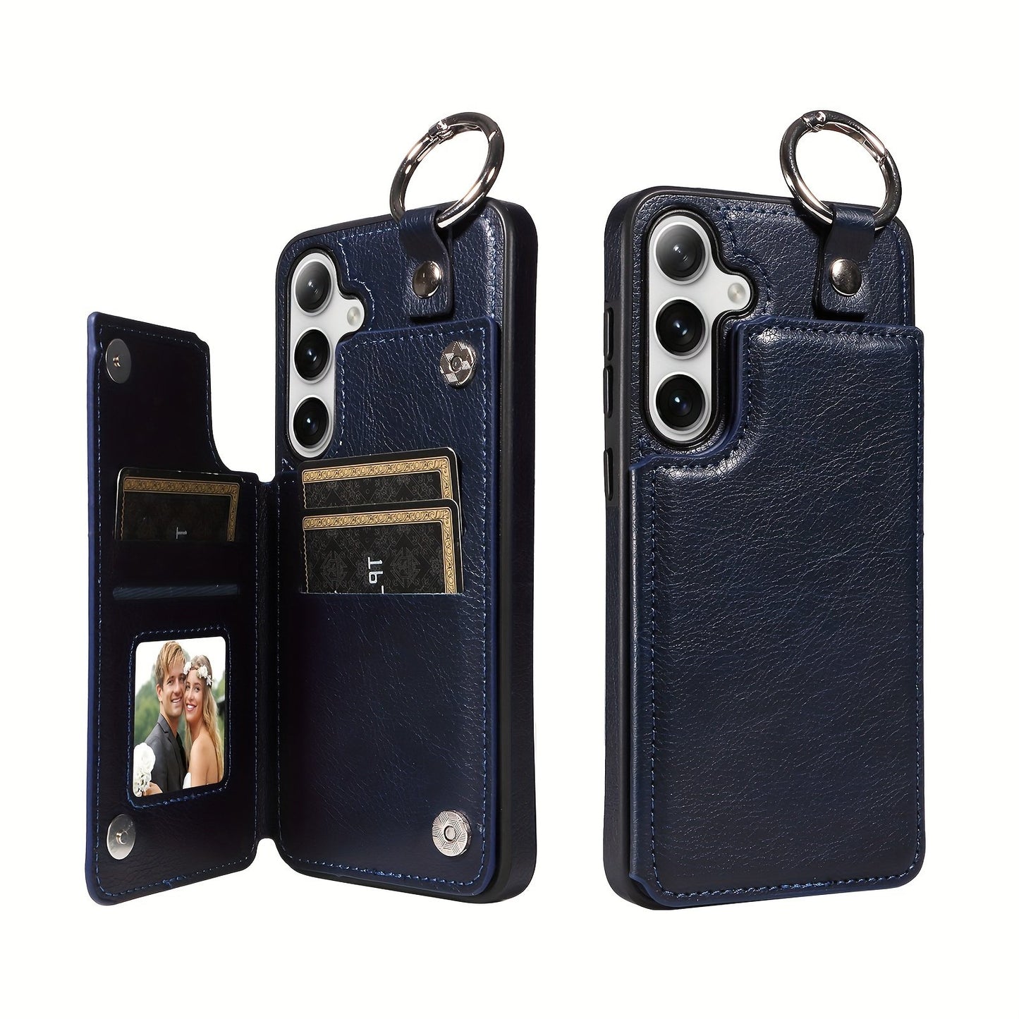 Fashion Wallet Faux Leather Phone Case For Samsung Galaxy S24 S23 S22 Ultra S24 S23 S22 Plus S21 FE S23 FE With Ring Magnetic Double Buckle Flip Credit Card Holder Shockproof Protect Cover