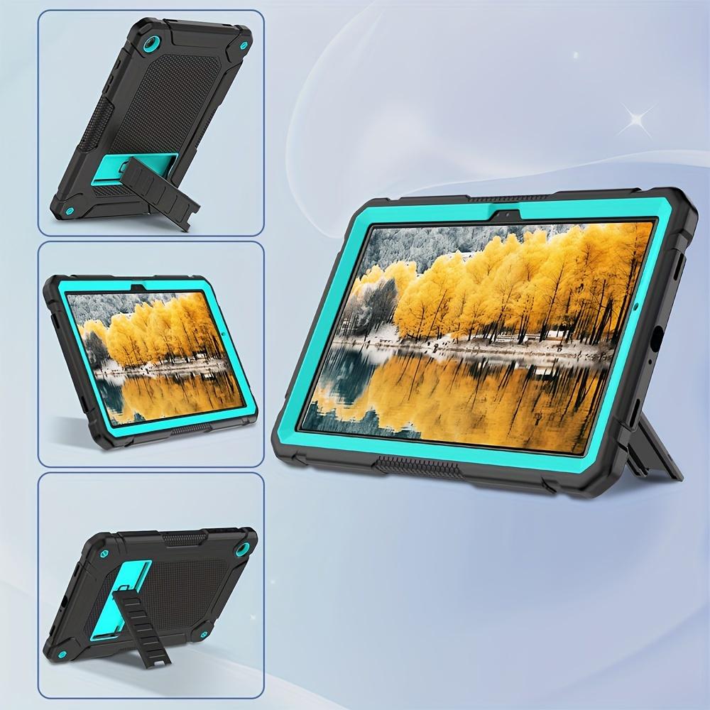 Shockproof Rugged Protective Cover Case for Samsung Galaxy Tab A9+/ A9 Plus 2023 Release 11 Inch (Model SM-X210/X216/X218) with Kickstand, Black and Turquoise