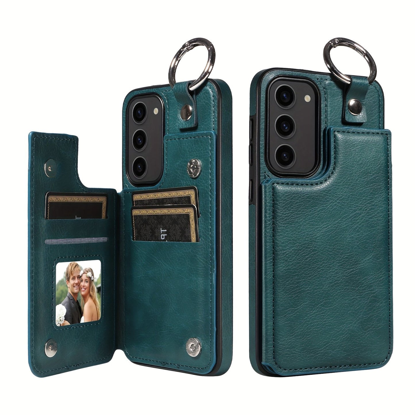 Fashion Wallet Faux Leather Phone Case For Samsung Galaxy S24 S23 S22 Ultra S24 S23 S22 Plus S21 FE S23 FE With Ring Magnetic Double Buckle Flip Credit Card Holder Shockproof Protect Cover