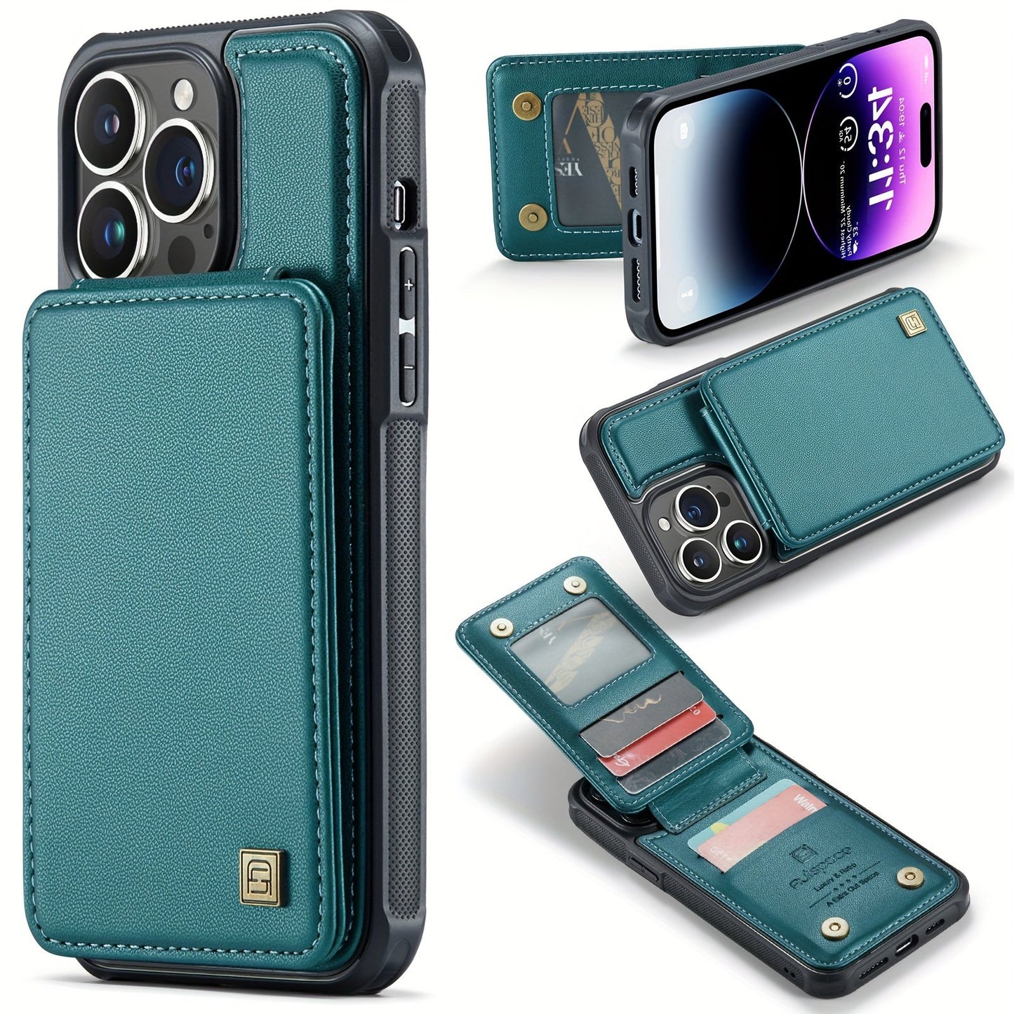 Multifunctional Card Holder And Mobile Phone Case For IPhone 14promax Card Wallet Apple 12mini Adds Anti-theft Compartment IPhone11pro Can Absorb Car Bracket Couple Mobile Phone Case Case