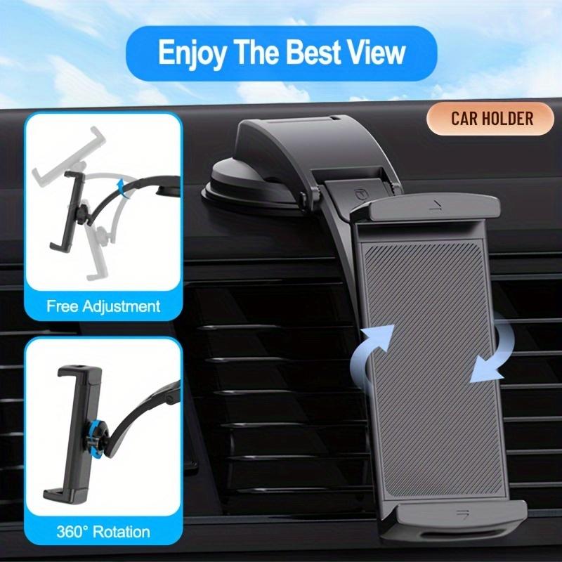 Universal Car Tablet and Phone Mount - Dashboard Phone Holder for 4-13 inch Devices - Hands-Free Driving and Navigation