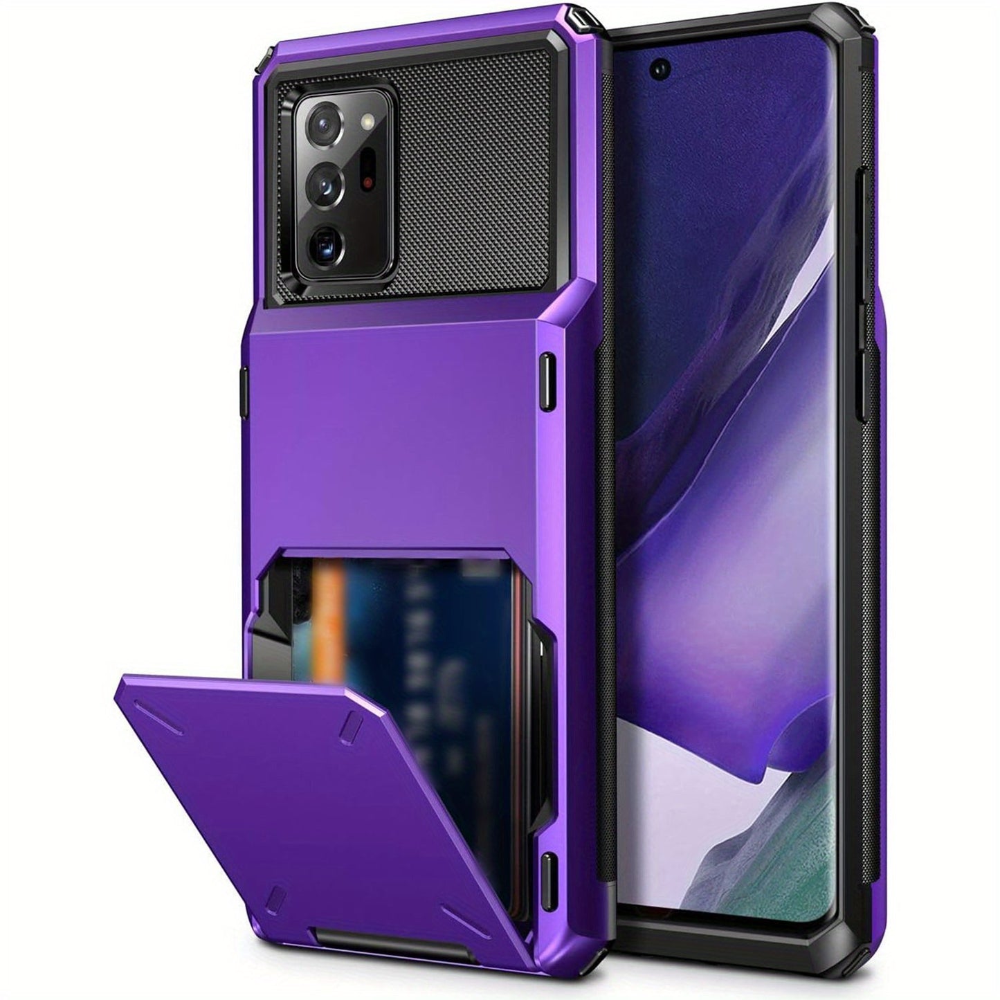 For Samsung Galaxy Note 20 Ultra Note 8/9 Note 10 Pro Case 5G Wallet 4-Card Flip Cover Credit Card Holder Slot Back Pocket Dual Layer Protective Hybrid Hard Shell Bumper Armor Case