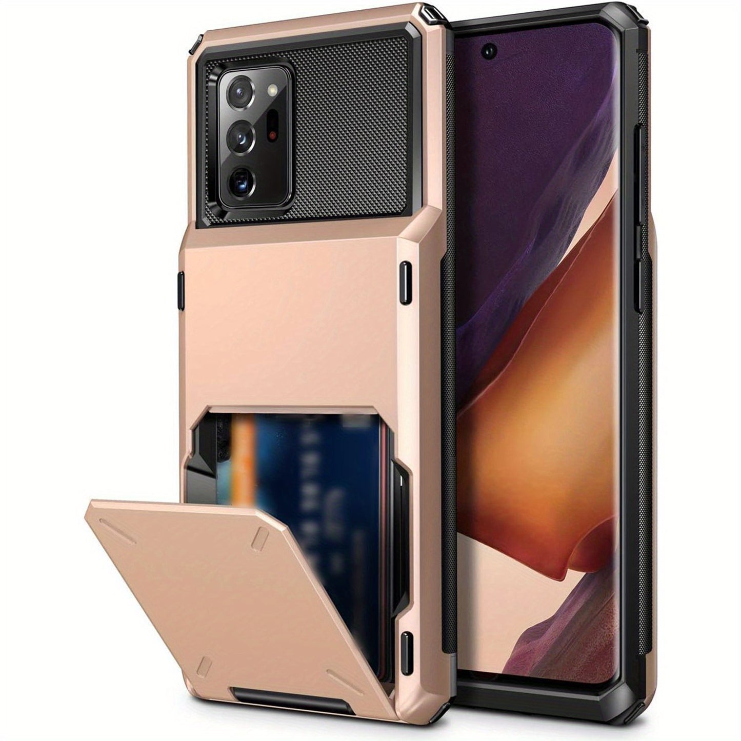 For Samsung Galaxy Note 20 Ultra Note 8/9 Note 10 Pro Case 5G Wallet 4-Card Flip Cover Credit Card Holder Slot Back Pocket Dual Layer Protective Hybrid Hard Shell Bumper Armor Case