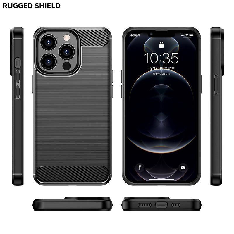 Brushed carbon fiber mobile phone case is suitable for iPhone 111/11 Pro/11Pro max case