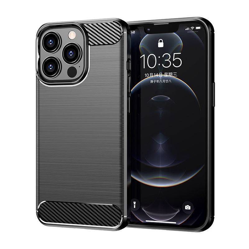 Brushed carbon fiber mobile phone case is suitable for iPhone 111/11 Pro/11Pro max case